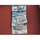 Six 1:72nd Scale Plastic Model Military Aircraft Kits, by Hasegawa, Academy all WWII era aircraft