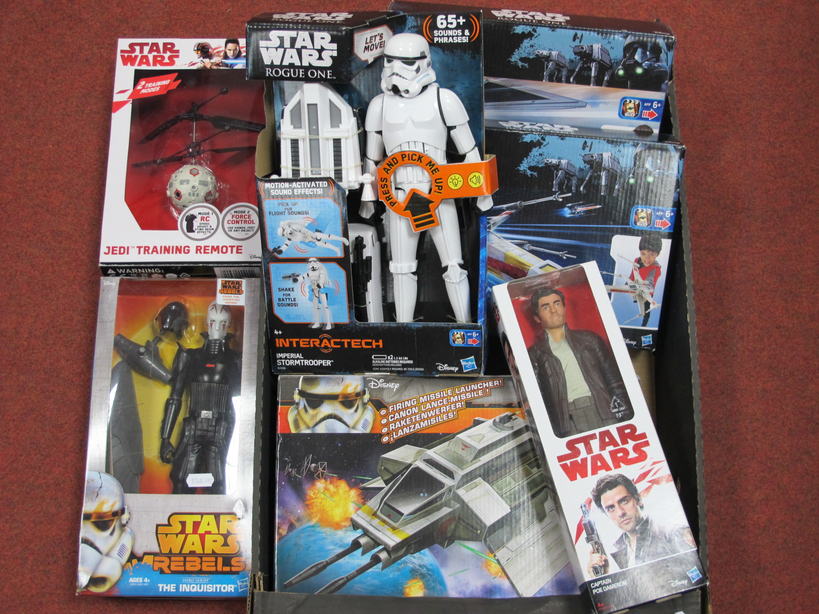 A Quantity of Modern Star Wars Plastic Model Action figures and Space Vehicles, predominantly by