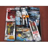 A Quantity of Modern Star Wars Plastic Model Action figures and Space Vehicles, predominantly by