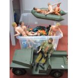 A Large Quantity of Original Action Man and Similar Items, including six original figures, two