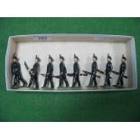 Britains Lead Set No 2072 - Kings Royal Rifle Corps, comprising eight men on foot with officers