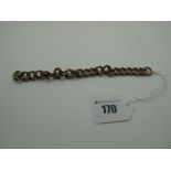 A Part Hollow Curb Link Chain, alternate textured finish, stamped "9" to every link, (13 grams).