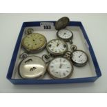 Six Assorted Pocket and Fob Watches, (damages) (spares/repairs) (6)