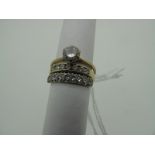 Three 9ct Gold CZ Set Ladies Dress Rings, including a claw set single stone ring and two half