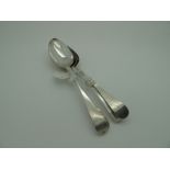Two Pairs of Hallmarked Silver Old English Pattern Table Spoons, George Gray (overstruck) London