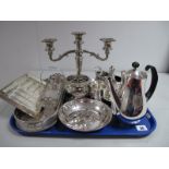 An Eric Clements for Elkington Plated Coffee Pot, (W29945); together with assorted plated ware,