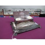 A John Turton Plated Desk Stand, made for Thomas W Ward of Sheffield, bearing detailed image of