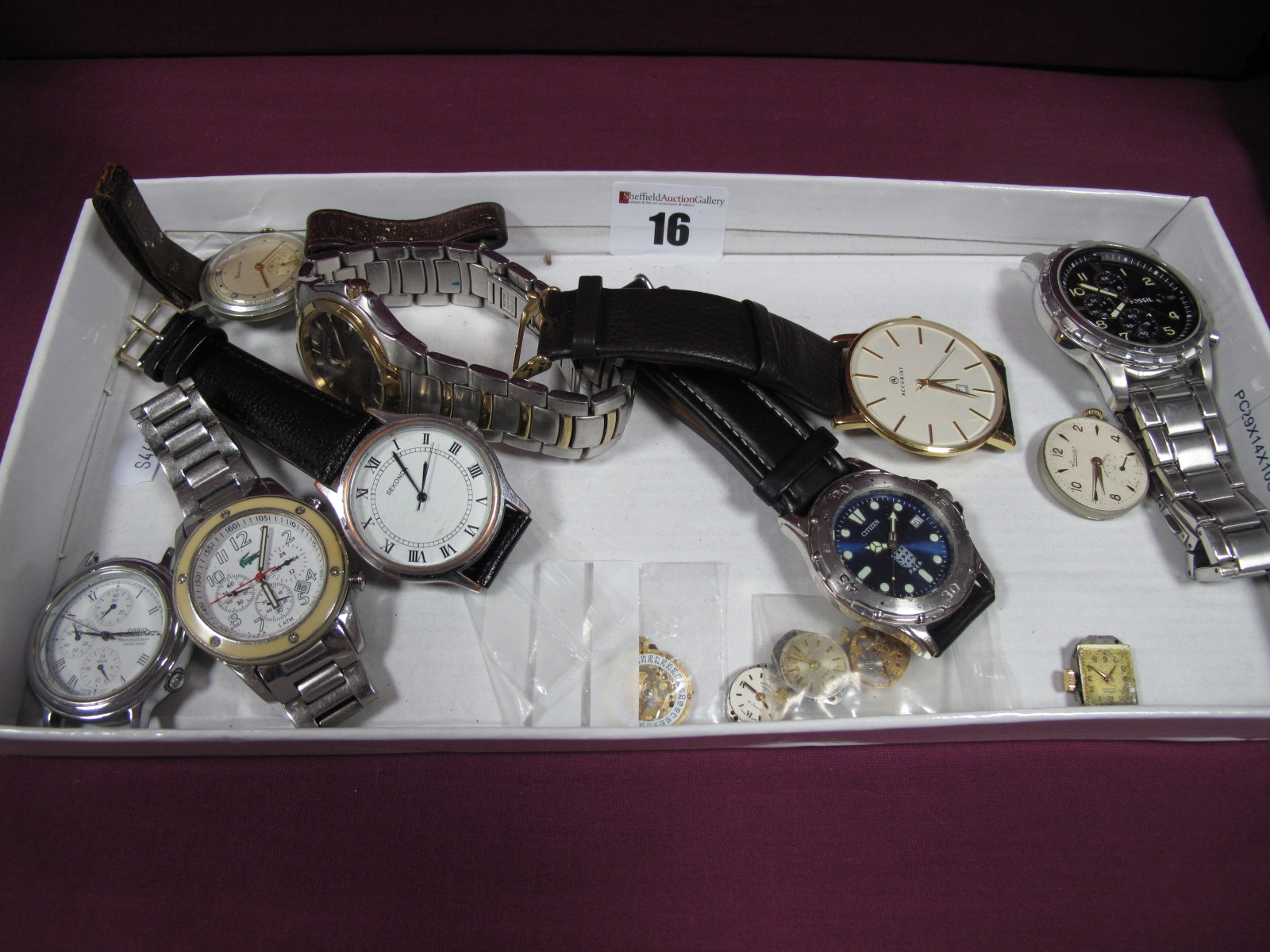 A Modern Oversize Accurist Gent's Dress Wristwatch, together with Sekonda, Citizen, Fossil,