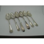 Six Assorted c.Late XVIII/Early XIX Century Hallmarked Silver Table Spoons, including London (