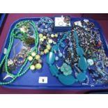 A Selection of Modern Costume Jewellery, including large bead necklaces, bangles bracelets rings,