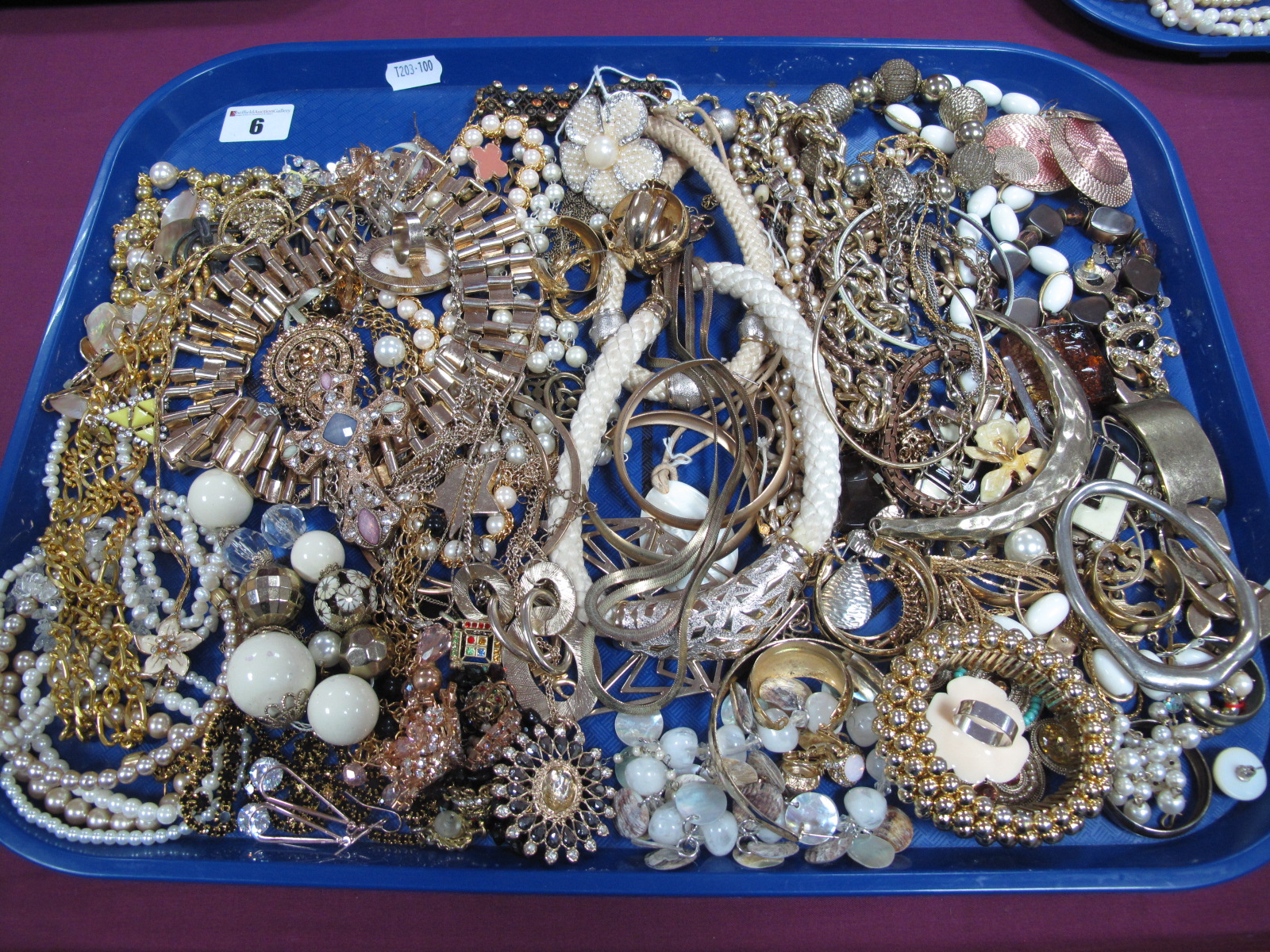 A Selection of Modern Gilt Coloured Costume Jewellery, including diamanté, imitation pearl beads,