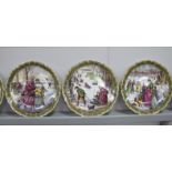 Four Spode 'The Victorian Christmas' Plates, No's 1,2,3 and 5 (two boxed); plus five Coalport