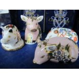 Four Royal Crown Derby Paperweights 'Paptim Plumstead Piglet', 'Pickworth Piglet', 'Piglet' and '