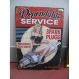 'Dependable Service' Metal Wall Sign, 70 x 50cm