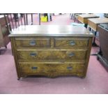 An Oak Chest of Two Small, Two Long Drawers, 107cm wide,