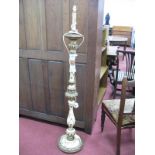 A Cream and Gilt Painted Standard Lamp.