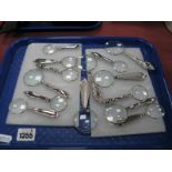 Fourteen Magnifying Glasses, all with plated handles:- One Tray
