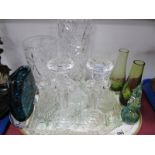 Mdina Seahorse Paperweight, Wedgwood Goblet, trinket set, etc:- One Tray