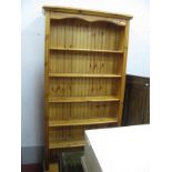 Two Pine Freestanding Bookcases, 95 and 87cm wide.
