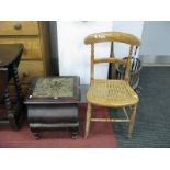 A XIX Century Mahogany Commode; together with a bedroom chair. (2)
