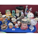 Staffordshire Flat Back Figure and Dog, Avon, Sterling, Kelsboro and other Toby/Character jugs,