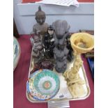 A Budda Figure, and other Oriental ceramics, figures and pottery.