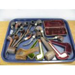 Smokers Pipes, to include Drycell, Pearson's, K Brian, Reject, carved stand, cases:- One Tray.