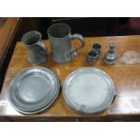 Joseph XVIII Century Pewter Hot Plate, London pewter plate bearing touchmark's. Watts & Harton Kings