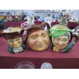 Royal Doulton Character Jugs, 'Sairey Gamp', 'Old Charley' and 'John Barleycorn Old Lad' water