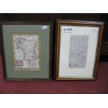 And XVIII Century "Pattersons" Black and White Double Sided Road Map, Newark-Ollerton-Worksop-