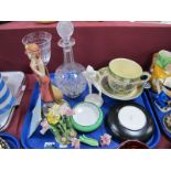 Cut Glass Decanter, Stuart wine glass, The Royal Ballet 'Testing Pointes' and Royal Doulton figures,