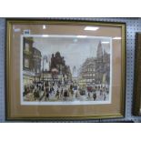 George Cunningham (Sheffield Artist), 'Town Hall Square', limited edition colour print 90/250,