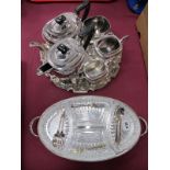 Cooper Bros Five Piece Plated Tea Service, salver, hors d'oeurve.