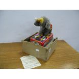 A 1960's Japanese Battery Toy of an Elephant Blowing Bubbles, in part box.