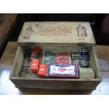A Victorian Pine Advertising Trade Box For 'Teacher's Whisky', with internal adverts; plus a