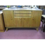 Nathan Furniture Mid XX Century Sideboard, with two slope front drawers over cupboard doors, flanked