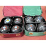 Henselite Lawn Green Bowling Bowls- two sets of four in bags