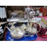 Hotel Plate Hot Water Jug, hot plate, four piece tea service, crumb scoop, etc: One Tray