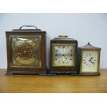 Smiths Carriage Clock, with eight day movement 20 cm wide, two others smaller. (3)