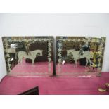 A Pair of Circa Early XX Century Wall Mirrors, decorated with Racehorses 'Roysterer' & 'Ormonde',
