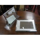 An Art Deco Style Chrome Swing Dressing Table Mirror, 32.5cm wide; plus a small Art Deco wall