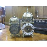 Brass Cased Lantern Clocks, French movement noted. (3)