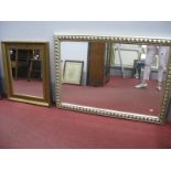 Rectangular Bevelled Wall Mirror, in silvered frame 73 x 103.5cm, and a smaller gilt framed wall