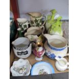 Buchanan's Black & White Whisky Water Jug, (chipped), Willow pattern woods and other examples