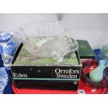 Orrefors Glass Bowl (boxed), Brierley Studio bowl etched mark to base, etc:- One Tray