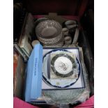 English Ironstone Dinner/Tea Ware, (provence brown) pattern commemorative ware, plates, books on