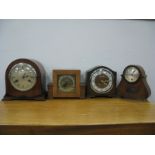 Rotherham Mantle Clock. Early XX Century oak dome cased clock with cross arrows movement, Bentima