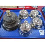 A Collection of Desk Bells:- One Tray