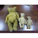 Gold Plush Teddy Bear circa Mid XX Century, with moveable limbs (growler box not working, eyes