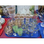Two Mid XX Century Lemonade Sets, other glassware:- One Tray.